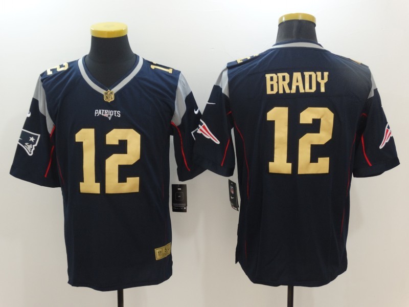 Men's New England Patriots Tom Brady #12 Navy Alternate Jersey